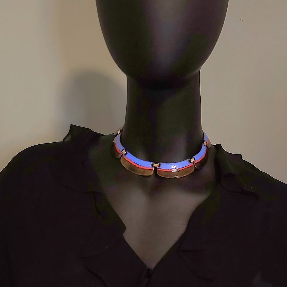 MCM KAY DENNING Enamel on Copper Necklace - Picture 7 of 9